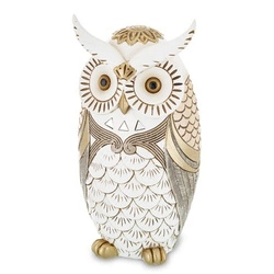 Figurka Sowa biało-złota 22,5cm