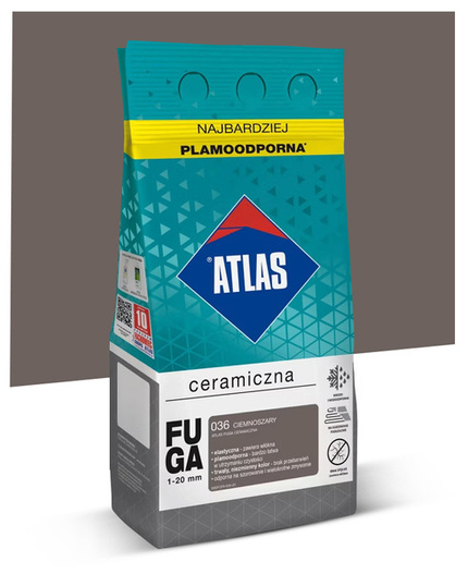 Fuga ceramiczna 1-20mm Atlas 036 Ciemnoszary 5kg
