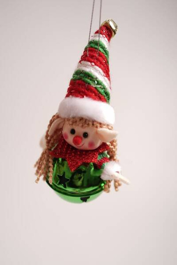 Elf filcowy zielono-czerwony / czerwono-zielony zwisające nogi 28cm