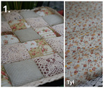 Patchwork poduszka na krzesło koronka mix 40x40cm