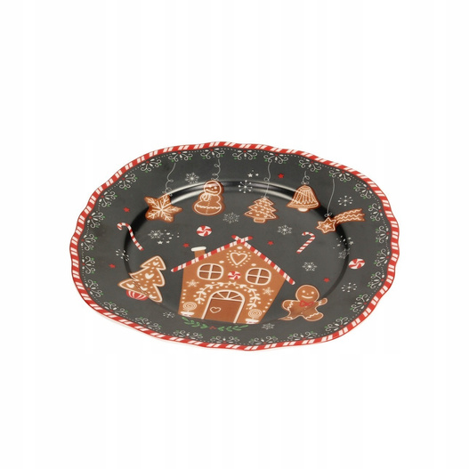 Talerz czarny w pierniki 20 cm