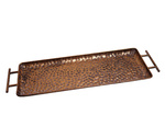 Taca metalowa złota płaska z rączkami 59x18cm