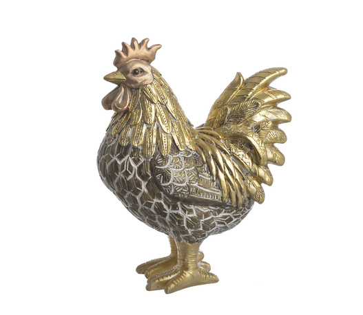 Figurka kogut brązowo-złote pióra 17cm
