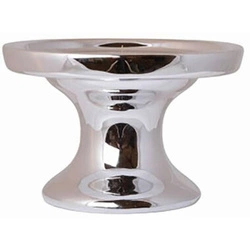 Świecznik ceramiczny srebrny okrągły 8cm