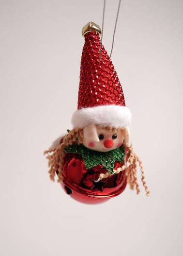 Elf filcowy zielono-czerwony / czerwono-zielony zwisające nogi 28cm