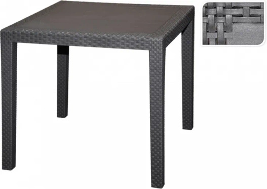 Stół rattan grafit 79x79x72cm