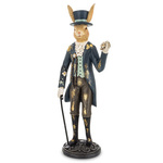 Figurka Królik ON w granatowym fraku z laską 26cm