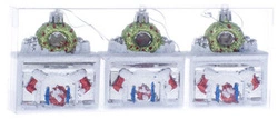 Bombki Kominek srebrny 3 sztuki 7cm