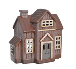 Domek Holenderski T-light brązowy z przybudówką 17 cm