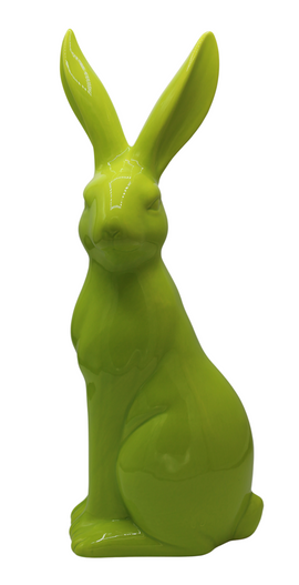 Figurka Królik ceramiczny wysoki limonkowy 41,5 cm