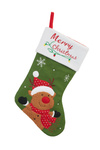 Skarpeta na prezenty zielona z Reniferem