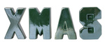 Napis ceramiczny zielony XMAS 8x12cm
