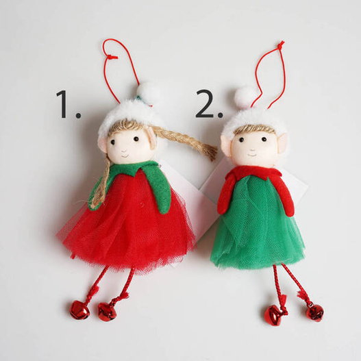 Zawieszka elf w sukience z tiulu 18cm