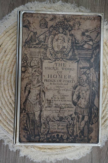 Pudełko metalowe książka beżowa 30x20x6,8 cm