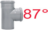Trójnik kanalizacyjny wewnętrzny 75/75mm (87')