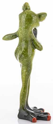 Figurka Żaba zielona ONA stojąca pokazująca serce 16,5cm