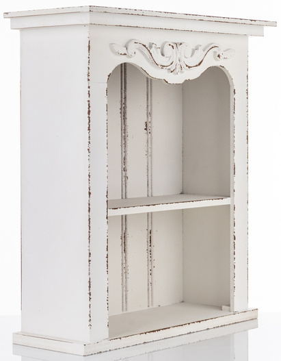 Pólka Biała drewniana z efektem postarzenia 56×51×20 cm