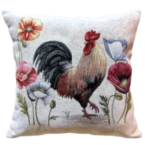 Poszewka na poduszkę EDEN kogut i kwiaty 40x40cm Chenille