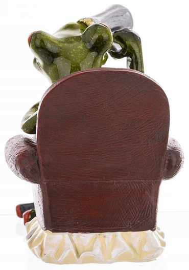 Figurka Żaba zielona siedząca w fotelu 11cm