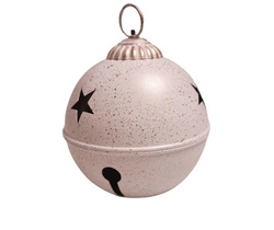Kula bombka metalowa biała 20,5 cm