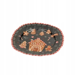 Talerz czarny w pierniki 20 cm