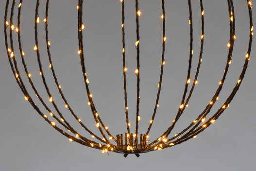 KULA metalowa 220 LED czarna 38cm 5 m