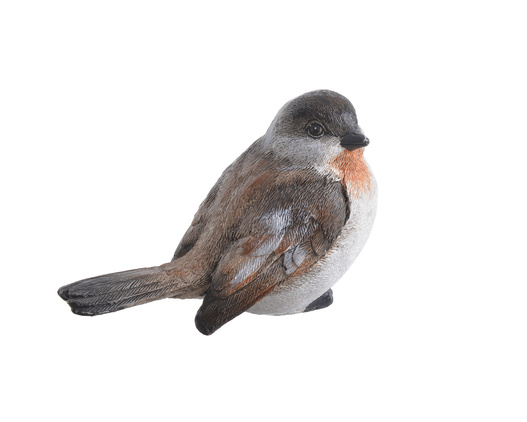 Ptaszek wróbelek biało-brązowy czarna głowa skrzydła i ogon 12 cm