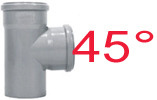 Trójnik kanalizacyjny wewnętrzny 75/75mm (45')