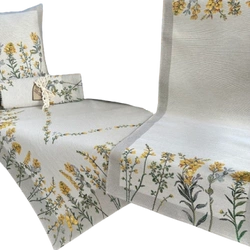 Bieżnik na stół EDEN Żółte kwiaty 45x140cm Chenille 