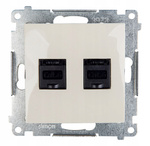 Gniazdo podwójne komputerowe krem SIMON 54