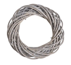 Wianek rattanowy brązowy bielony 35cm