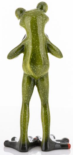 Żaba zielona ON stojąca pokazująca serce 16 cm