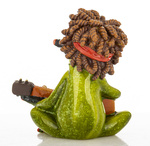 Figurka Żaba siedząca z gitarą i fajką 9,5cm