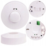 Czujnik ruchu mikrofalowy 360ST IP40 5A 230V AC Biały F&F DRM-02