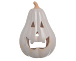 Dynia ceramiczna biała okrągła na halloween 21 cm