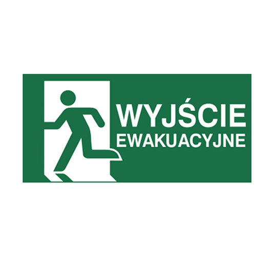 Tablica informacyjna na folia fotoluminescencyjnej Wyjście ewakuacyjne