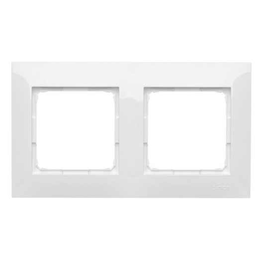 Ramka podwójna biała SIMON 54