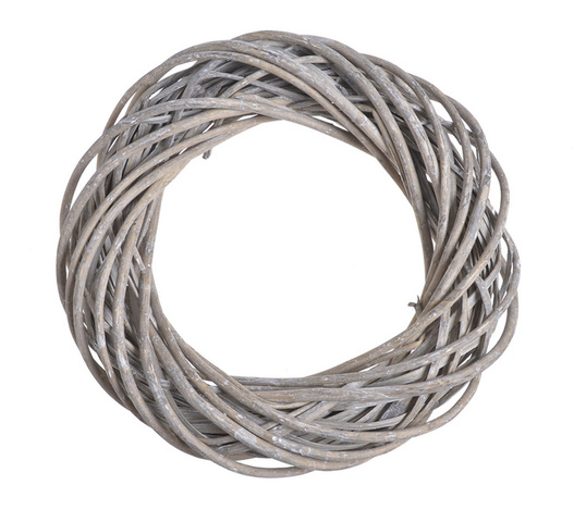 Wianek rattanowy brązowy bielony 35cm