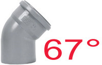 Kolano kanalizacyjne wewnętrzne 75mm (67')