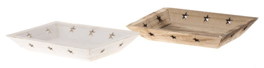 Podstawka drewniana pod świeczkę biała 33x19cm