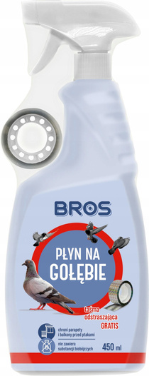 BROS Płyn odstraszający gołębie ptaki + taśma 450ml