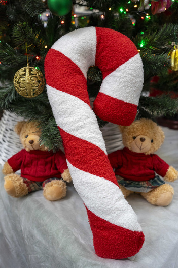 Poduszka świąteczna laska cukrowa biało-czerwona 22×55 cm