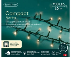 Lampki zew/wew compact 750Led Flesz 16m zielony/ biały ciepły na 1,8-2,1m choinkę