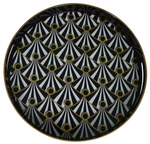 Taca okrągła czarno-biało-złoty wzór 37cm
