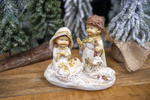 Figurka święta rodzina dzieci beżowo-złota 12x13cm
