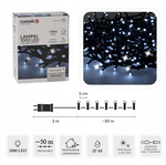 Lampki zewnętrzne/wewnętrzne 1000 Led zimny biały, zimny flash 50m+3m zasilacz