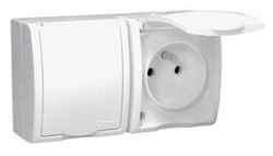 Gniazdo elektryczne podwójne Simon Aquarius białe