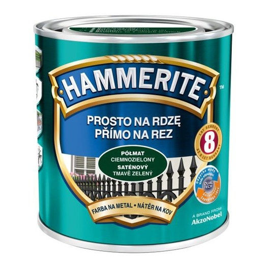 Farba Hammerite na rdzę 0,7l Ciemnozielony półmat