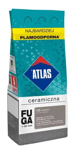 Fuga ceramiczna 1-20mm Atlas 136 srebrny 5kg