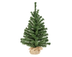 Choinka zielona w jutowym worku 60 cm